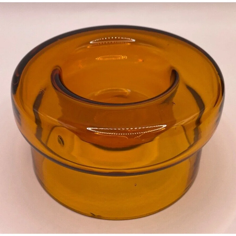 Home America Amber Glass With Lid, Retro Style Set of 2
